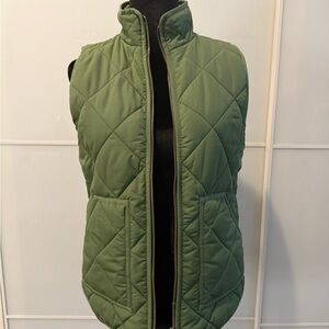 Women’s J. Crew Green Quilted Puffer Vest